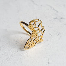 Load image into Gallery viewer, Gold Vermeil Africa Pendant Ring
