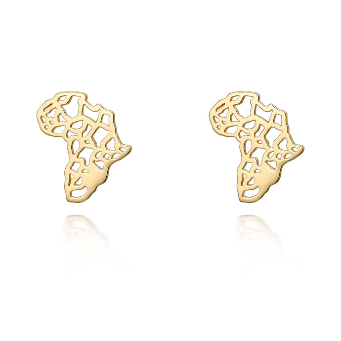 Gold Vermeil Africa Pendant stud earrings