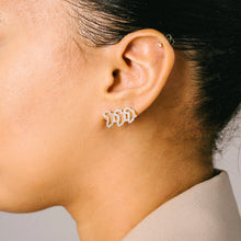 Load image into Gallery viewer, Sade Triune Crawler Africa Stud Earrings
