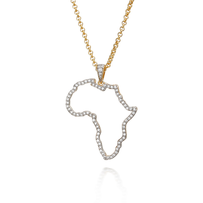 Sade Pave Silhouette Africa Necklace